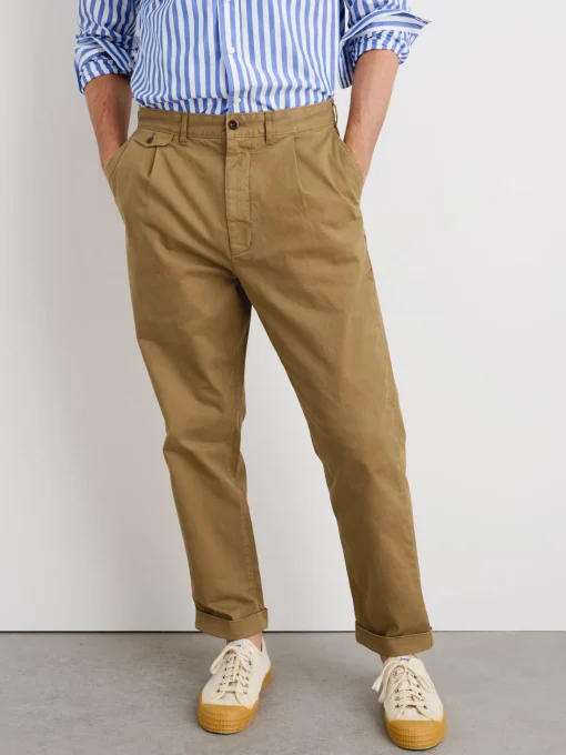 Standard Pleated Pant In Chino (Long Inseam)
