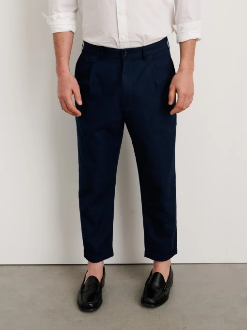 Standard Pleated Pant In Cotton Linen