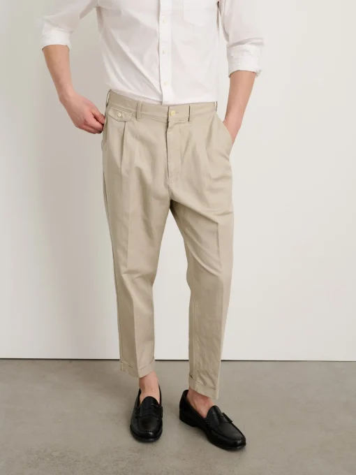 Standard Pleated Pant In Cotton Linen