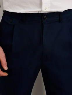 Standard Pleated Pant In Cotton Linen