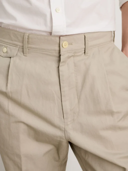 Standard Pleated Pant In Cotton Linen