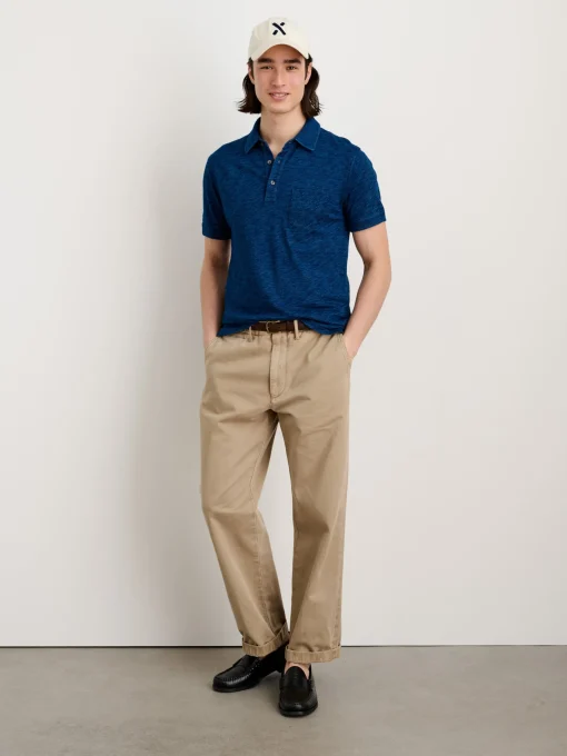 Standard Polo In Indigo Slub Cotton
