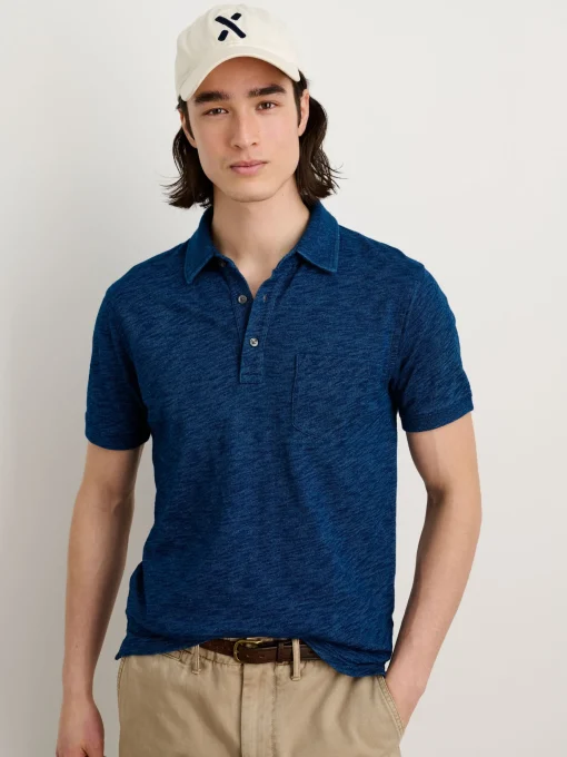 Standard Polo In Indigo Slub Cotton