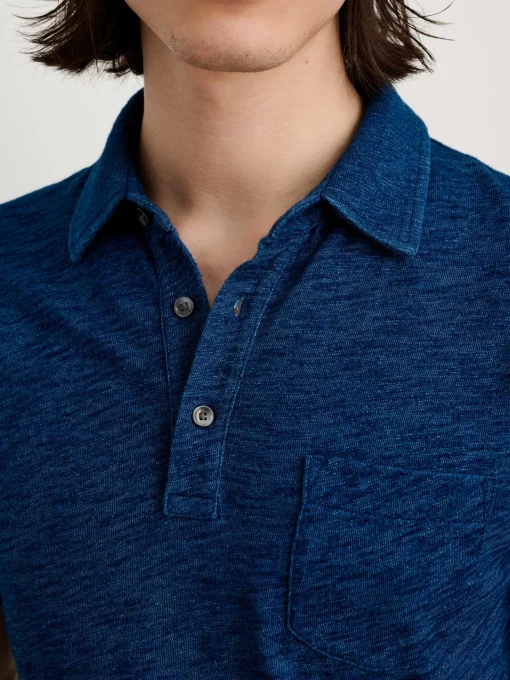 Standard Polo In Indigo Slub Cotton