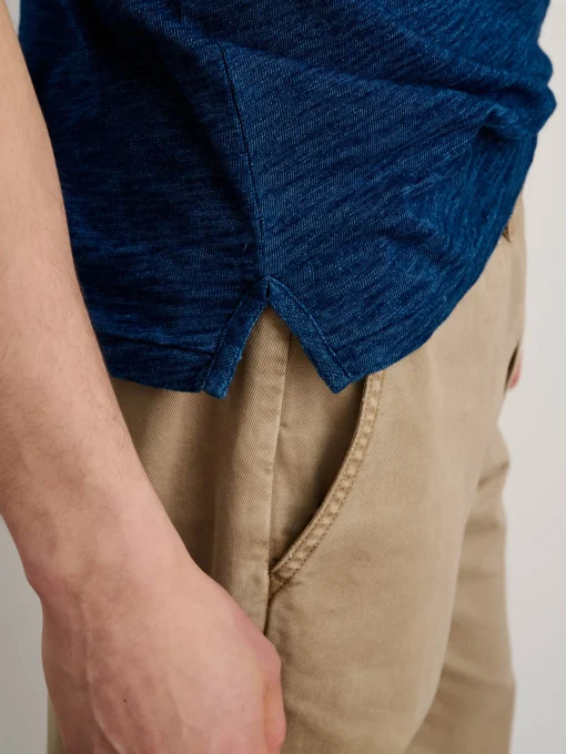 Standard Polo In Indigo Slub Cotton