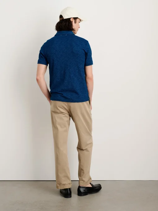 Standard Polo In Indigo Slub Cotton