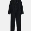 Standard Zip Jumpsuit In Herringbone