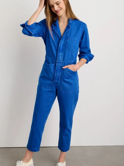 Standard Zip Jumpsuit In Herringbone