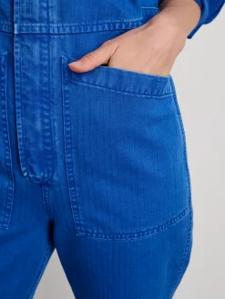 Standard Zip Jumpsuit In Herringbone