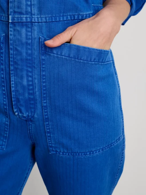 Standard Zip Jumpsuit In Herringbone