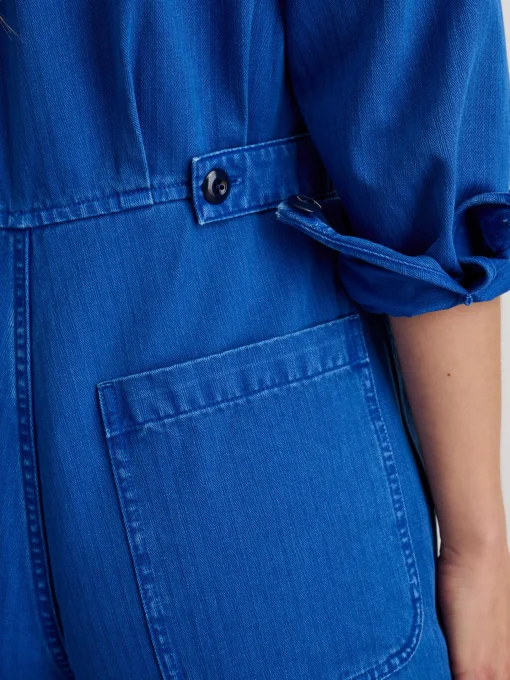 Standard Zip Jumpsuit In Herringbone