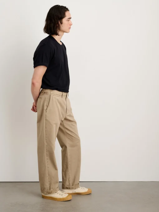 Straight Leg Pant In Vintage Washed Chino (Long Inseam)