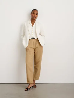 Suitish Blazer In Drapey Twill
