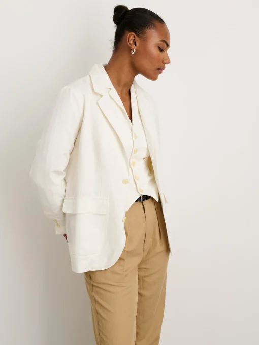 Suitish Blazer In Drapey Twill