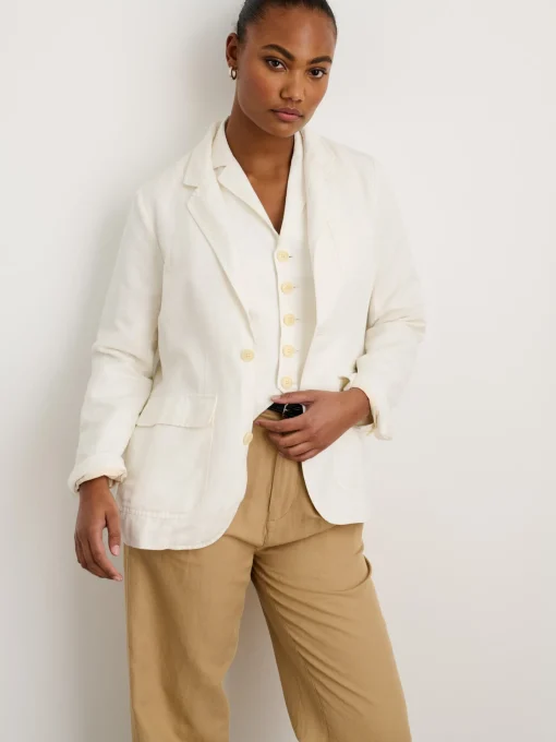 Suitish Blazer In Drapey Twill
