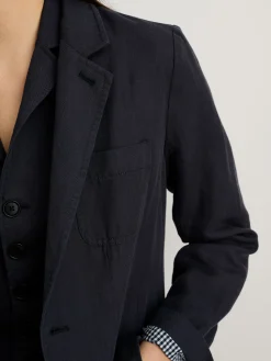 Suitish Blazer In Drapey Twill
