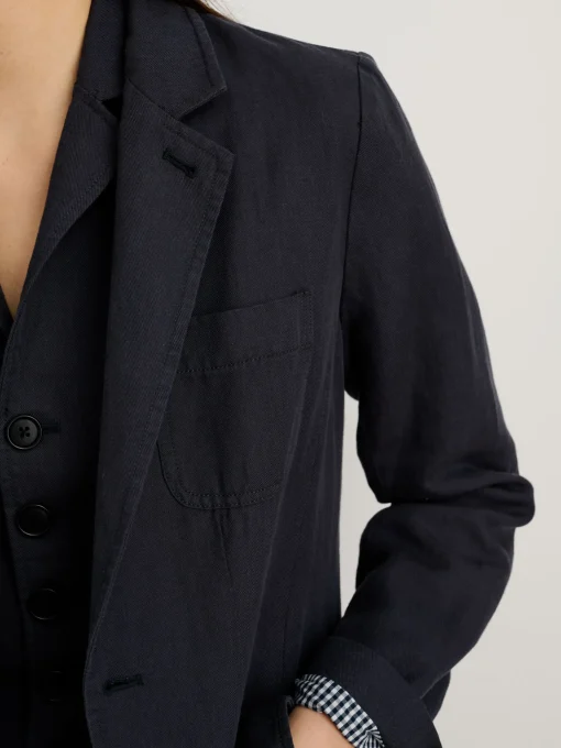 Suitish Blazer In Drapey Twill