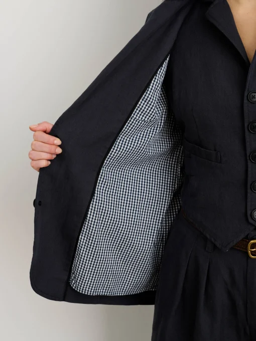 Suitish Blazer In Drapey Twill