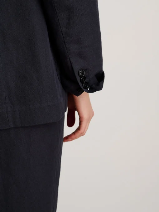 Suitish Blazer In Drapey Twill