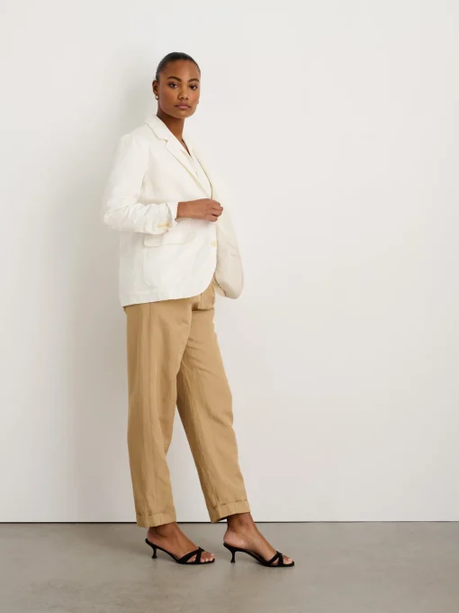 Suitish Blazer In Drapey Twill