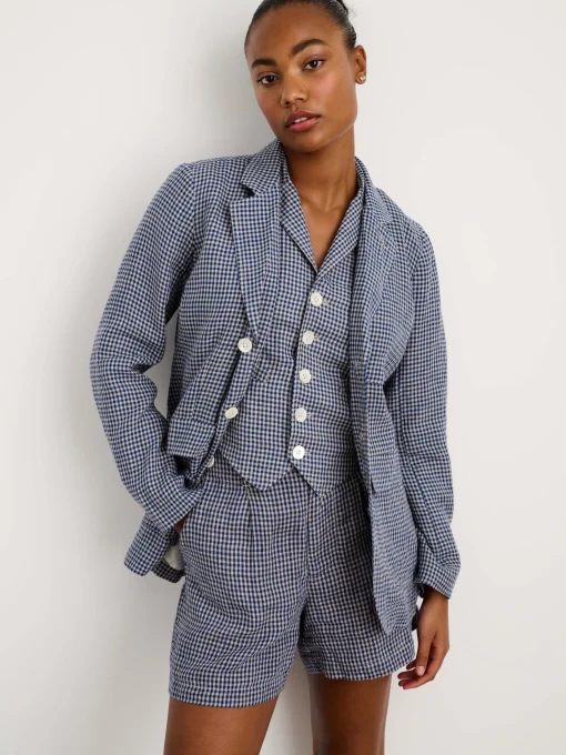 Suit(Ish) Blazer In Mini Gingham