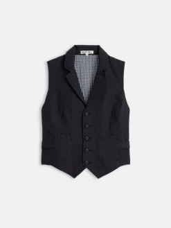Suitish Vest In Drapey Twill