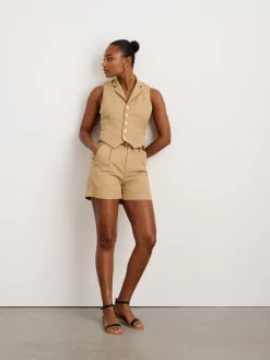 Suitish Vest In Drapey Twill
