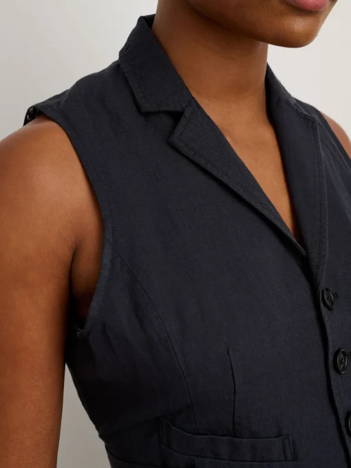 Suitish Vest In Drapey Twill