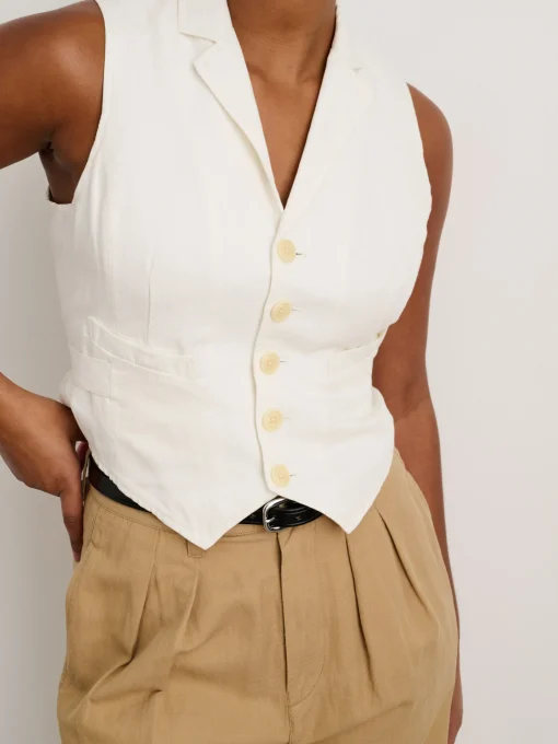Suitish Vest In Drapey Twill