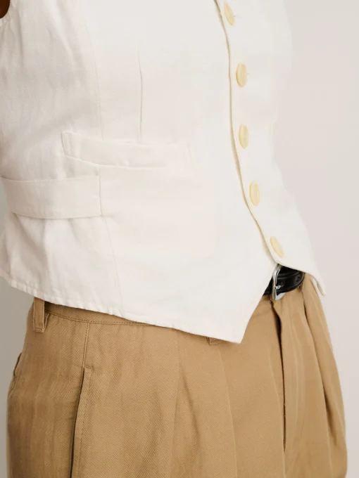 Suitish Vest In Drapey Twill