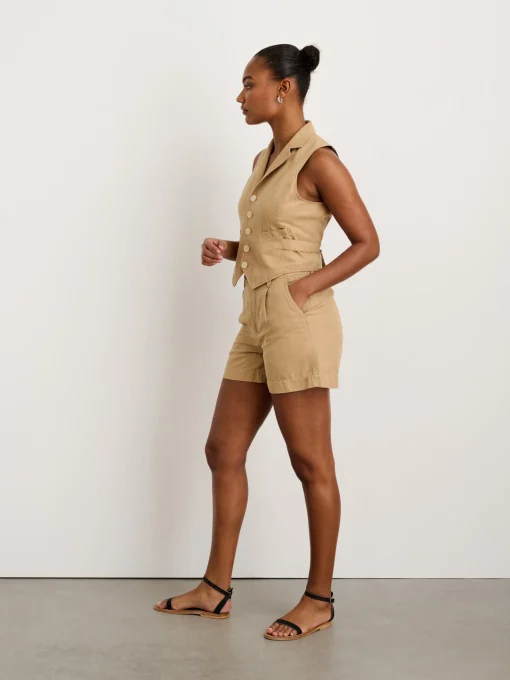 Suitish Vest In Drapey Twill