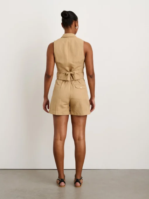Suitish Vest In Drapey Twill