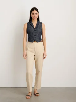 Suitish Vest In Linen Herringbone