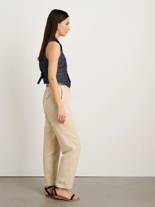 Suitish Vest In Linen Herringbone