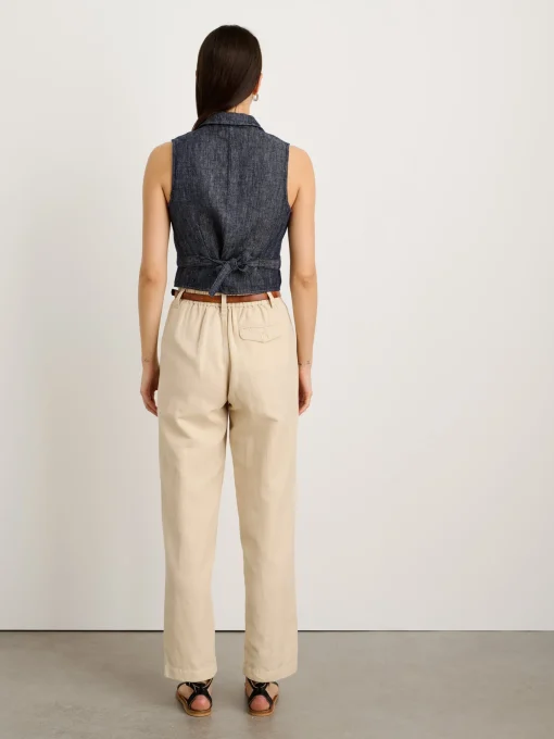 Suitish Vest In Linen Herringbone