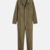 Zip Jumpsuit In Herringbone