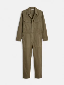 Zip Jumpsuit In Herringbone