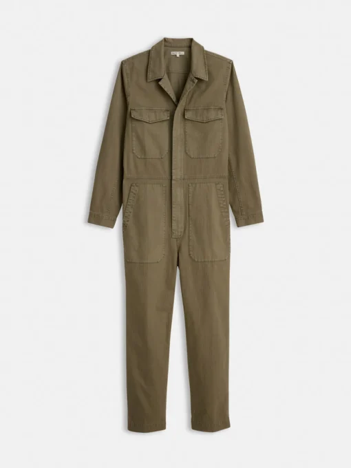 Zip Jumpsuit In Herringbone