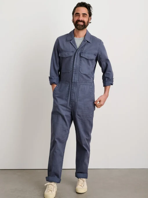 Zip Jumpsuit In Herringbone