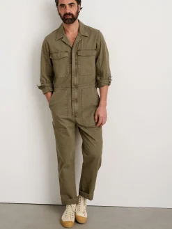 Zip Jumpsuit In Herringbone