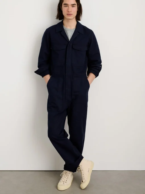 Zip Jumpsuit In Herringbone