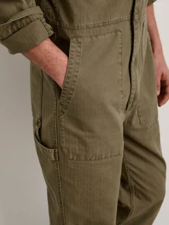 Zip Jumpsuit In Herringbone