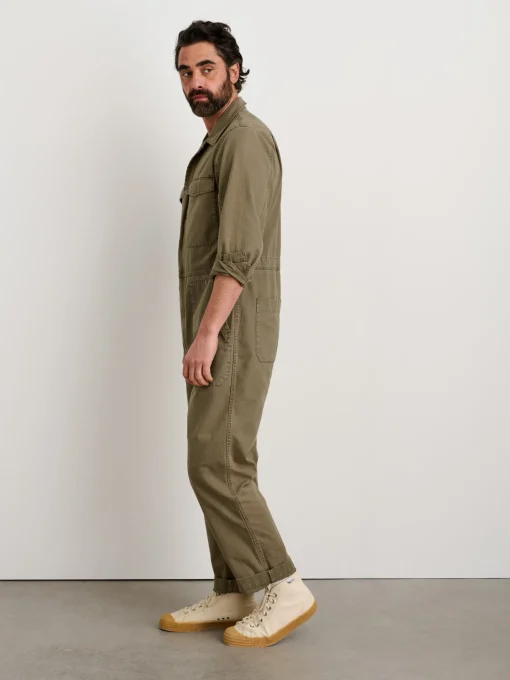 Zip Jumpsuit In Herringbone